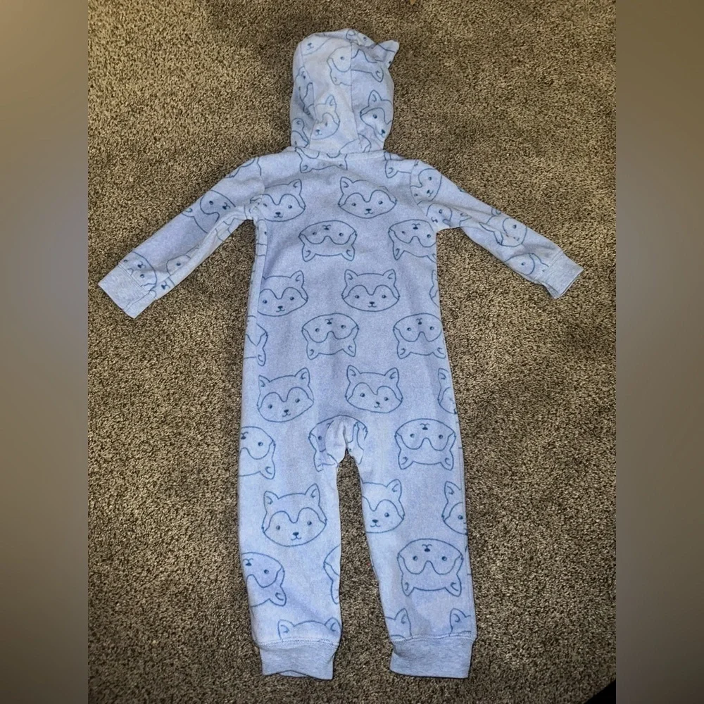 Carter's Light Blue Fox Print Footie